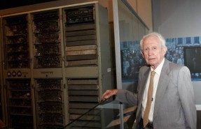 Photo: 	Mr Reg Ryan, who as a young engineer, designed the CSIRAC's memory at CSIRO Radiophysics in Sydney